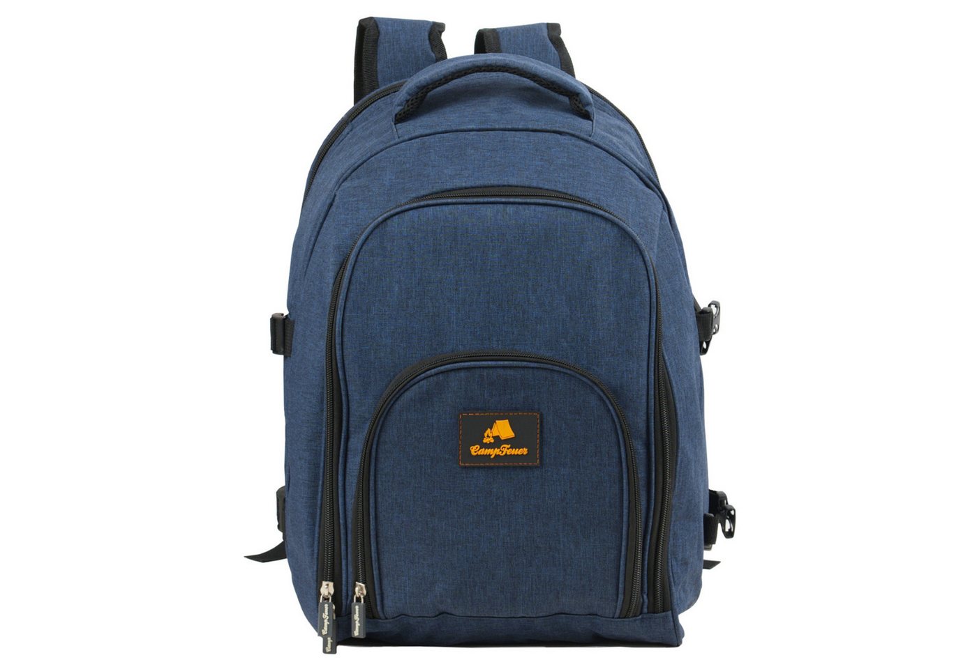 CampFeuer Freizeitrucksack Picknickrucksack 32-teilig, Picknickset für 4 Personen, blau (Set, Picknickrucksack 32-teilig) – Bild 2 von 4
