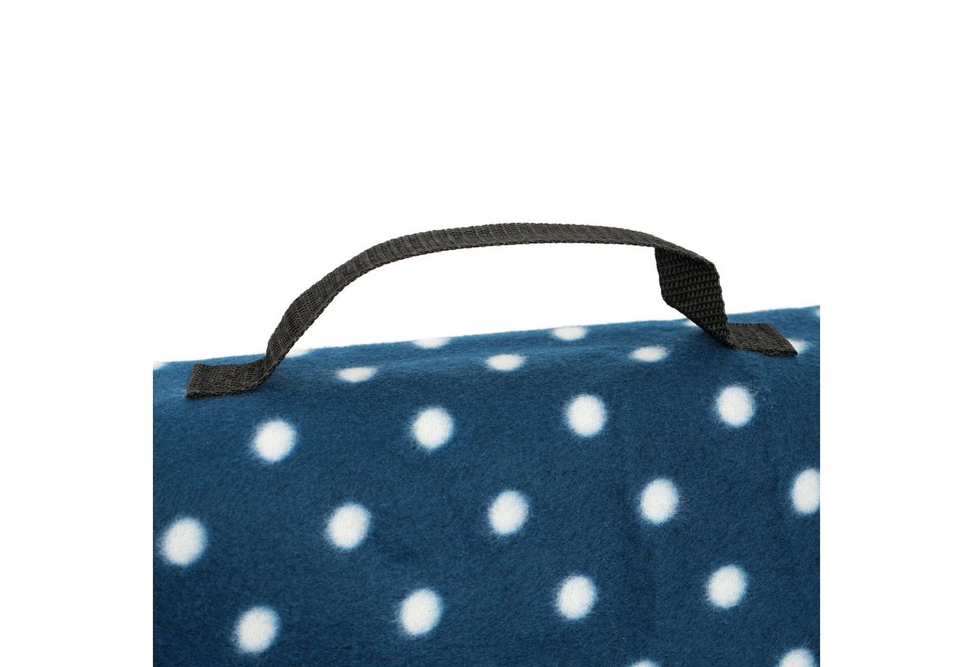 Picknickdecke 200x200 cm, blau, Muster: Punkte, CampFeuer – Bild 5 von 5