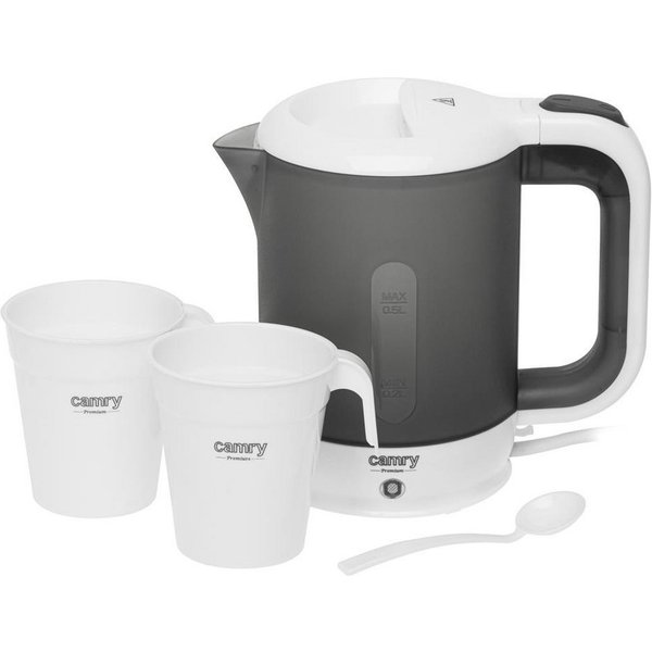 Camry Reise-Wasserkocher CR 1382, 0,5 l, 900 W, inklusive 2 Becher und Löffel