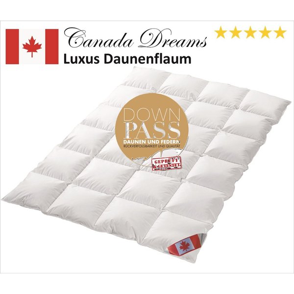 Canada Daunenbettdecke Dreams Luxus extra Winter 8 cm Hochsteg, Füllung: 90% Daunen, 10% Federchen Klasse 1, Bezug: 100% Baumwolle, 8 cm Hochsteg, geprüfte Qual