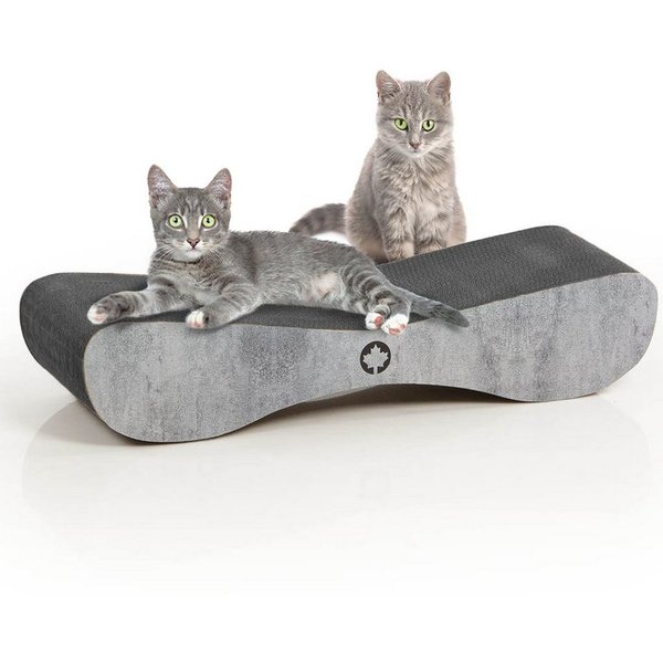 Canadian Cat Company Kratzbrett Satellite 2.0, (schwarz betonoptik, ca. 76 x 24 x 15 cm), Kratzbrett, Katzen Pappe inkl. Katzenminze