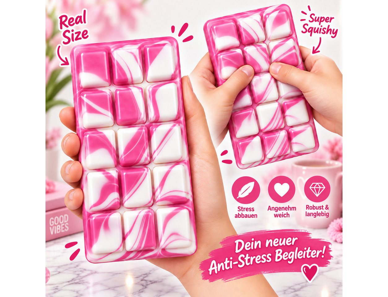 Candy & Bar Greifling Squishy Schokoladentafel – weiches Fidget Toy in verschiedenen Farben – Bild 2 von 2