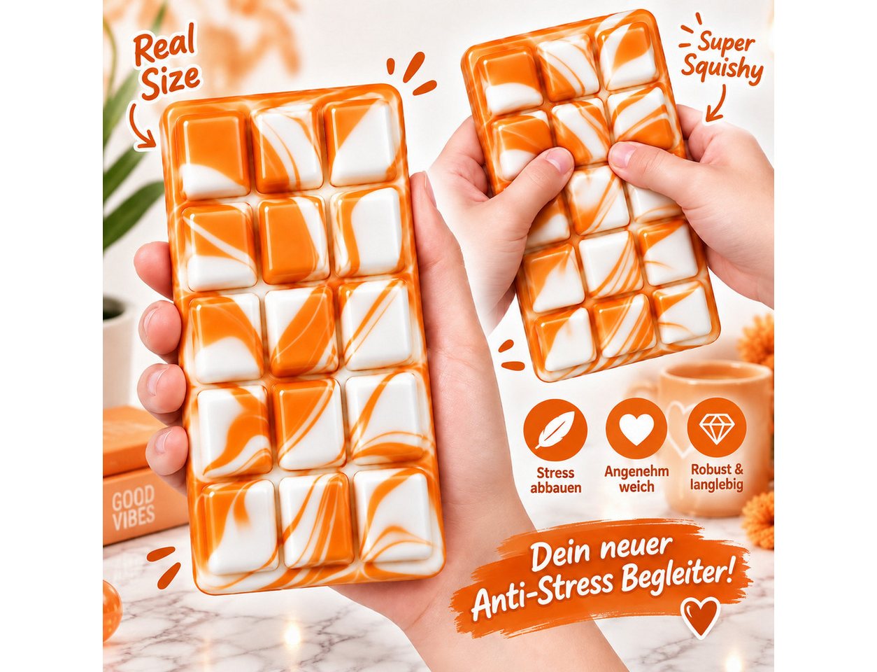 Candy & Bar Greifling Squishy Schokoladentafel – weiches Fidget Toy in verschiedenen Farben – Bild 2 von 2