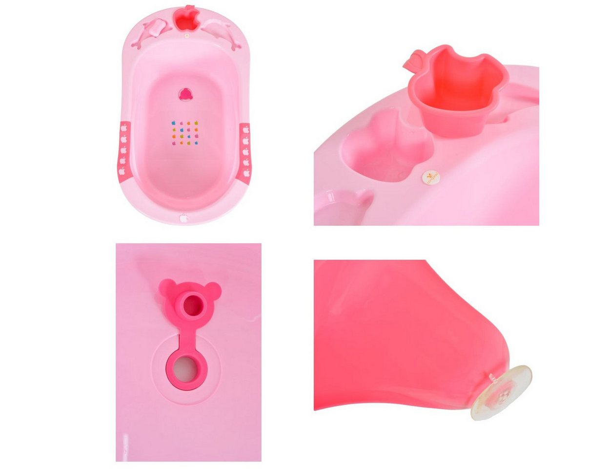 Cangaroo Babybadewanne Larissa, 89 cm, herausnehmbarer Badesitz, Tragegriff, rutschfeste Tragegriffe – Bild 5 von 5