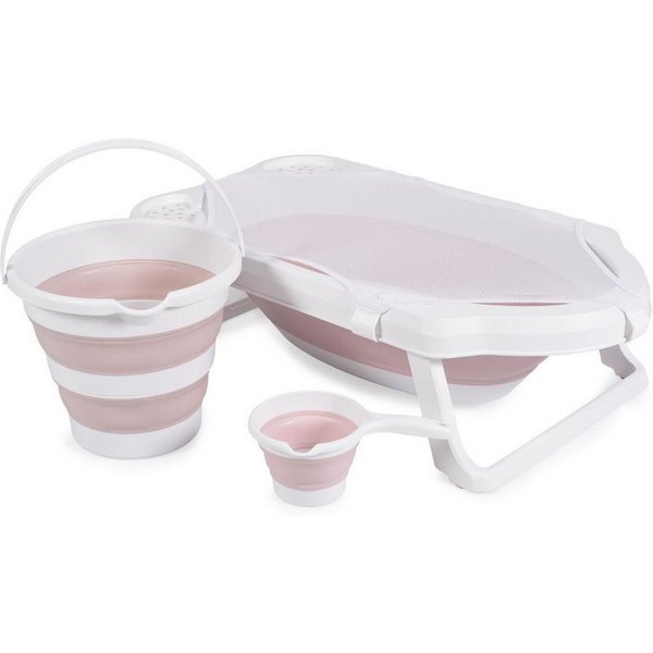 Cangaroo Babybadewanne Set Hawai 4-teilig, faltbar, Wasserablauf, Ablagefächer, Netz, ab Geburt, rutschfeste Füße