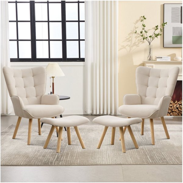 CANMOV Relaxsessel Moderner Relaxsessel mit Hocker, Bequemer Lounge Sessel für Wohnzimmer (2-St., bestehend aus Sessel und Hocker), Ergonomischer Polstersessel 