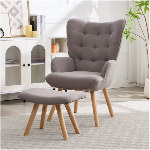 CANMOV Relaxsessel Moderner Relaxsessel mit Hocker, Bequemer Lounge Sessel für Wohnzimmer (1-St., bestehend aus Sessel und Hocker), Ergonomischer Polstersessel 