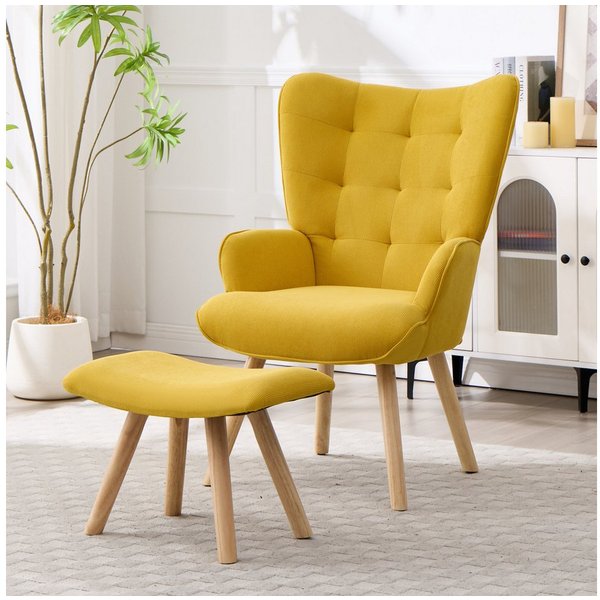 CANMOV Relaxsessel Moderner Relaxsessel mit Hocker, Bequemer Lounge Sessel für Wohnzimmer (1-St., bestehend aus Sessel und Hocker), Ergonomischer Polstersessel 