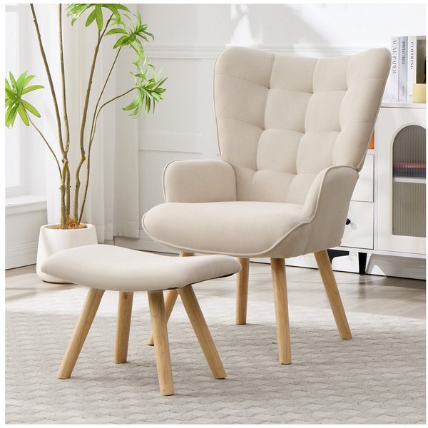 CANMOV Relaxsessel Moderner Relaxsessel mit Hocker, Bequemer Lounge Sessel für Wohnzimmer (1-St., bestehend aus Sessel und Hocker), Ergonomischer Polstersessel 
