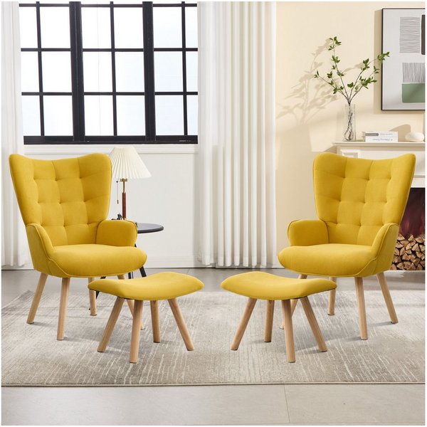 CANMOV Relaxsessel Moderner Relaxsessel mit Hocker, Bequemer Lounge Sessel für Wohnzimmer (2-St., bestehend aus Sessel und Hocker), Ergonomischer Polstersessel 