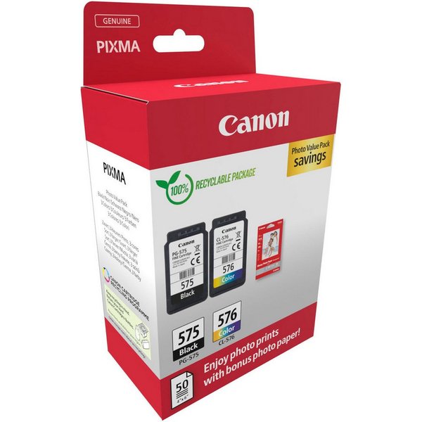 Canon PG-575/CL-576 Photo Value Pack Tintenpatrone (Packung, 2-tlg)