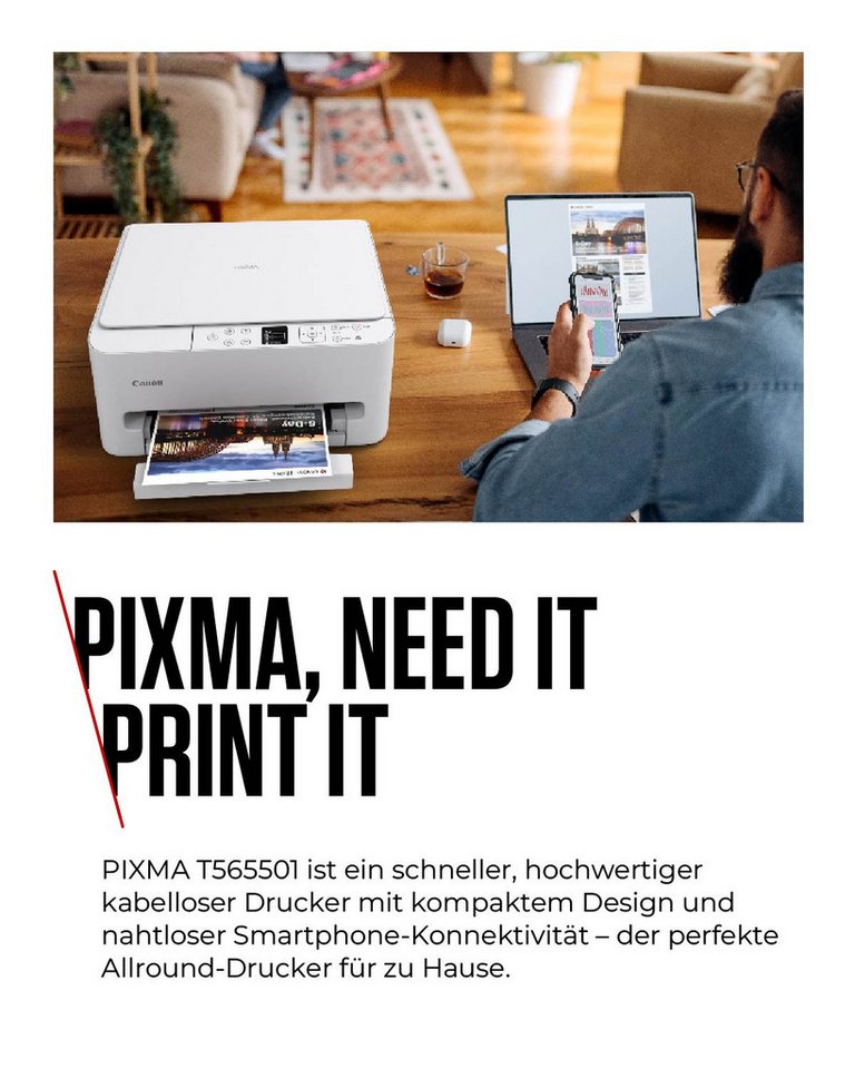 Canon PIXMA TS6550i Multifunktionsdrucker, (WLAN (Wi-Fi) – Bild 3 von 5