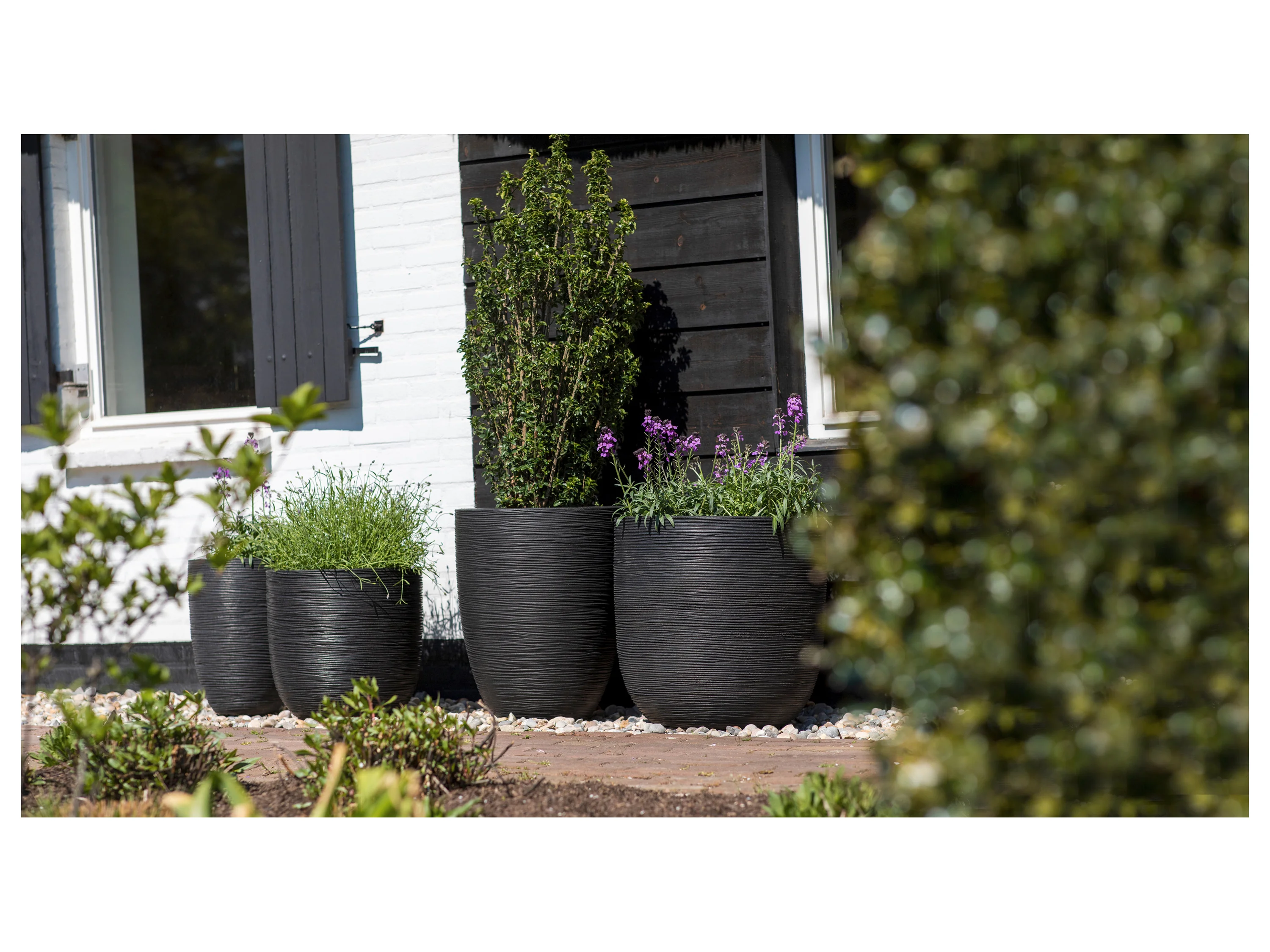 CAPI EUROPE Blumentopf, kugelförmig (35 x 34 cm, Schwarz) – Bild 2 von 3