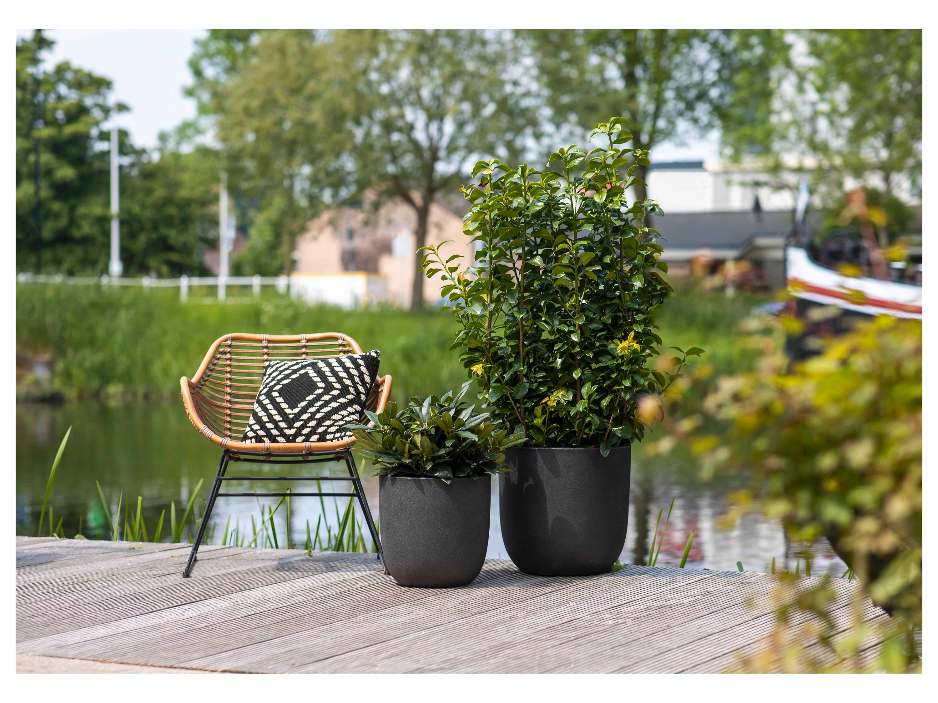 CAPI EUROPE Blumentopf »Smooth«, kugelförmig (35 x 34 cm, Schwarz) – Bild 3 von 3