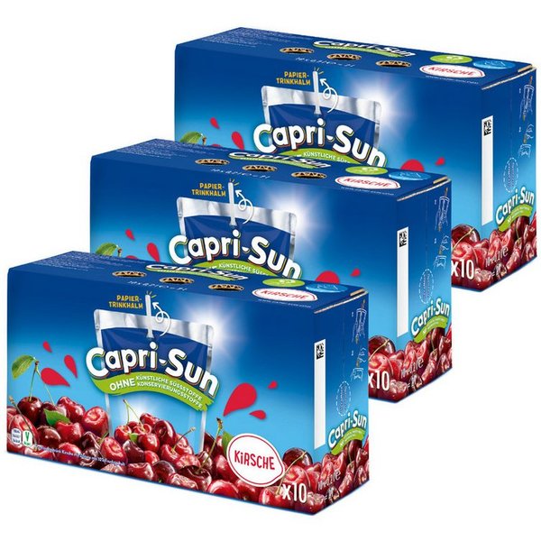 CAPRI-SUN Softgetränk, Capri Sun Kirsche Erfrischungsgetränk Kirschsaft 10x200ml 3er Pack