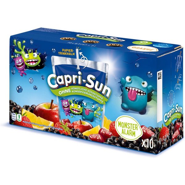 CAPRI-SUN Softgetränk, Capri Sun Monster Alarm Mehrfruchtsaft Erfrischungsgetränk 10x200ml