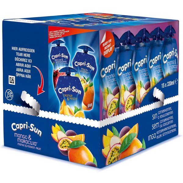 CAPRI-SUN Softgetränk, Capri Sun Mango und Maracuja Mehrfruchtschorle 330ml 15er Pack