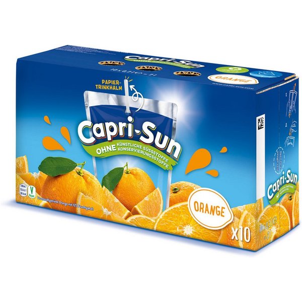 CAPRI-SUN Softgetränk, Capri Sun Orange 10 x 200ml Trinkpacks mit Orangensaft 2000ml