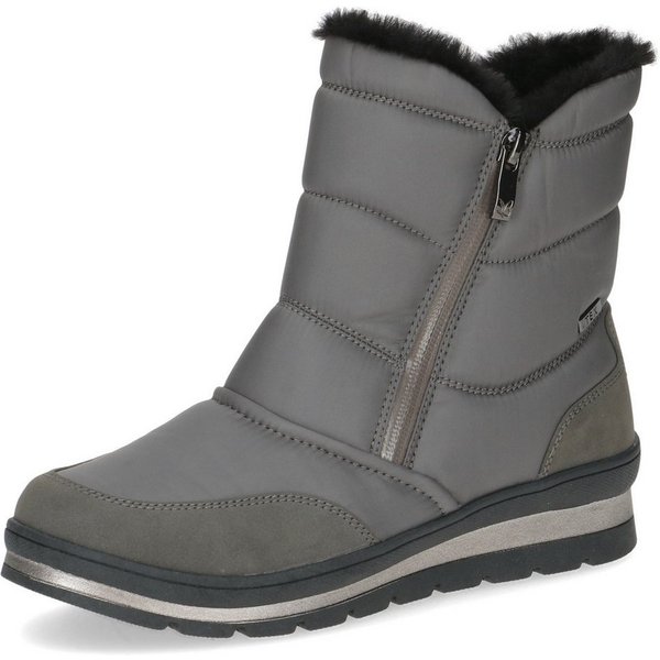 Caprice Snowboots, Keilabsatz, Outdoorboots, Kurzstiefel mit Fellimitat am Schaftrand