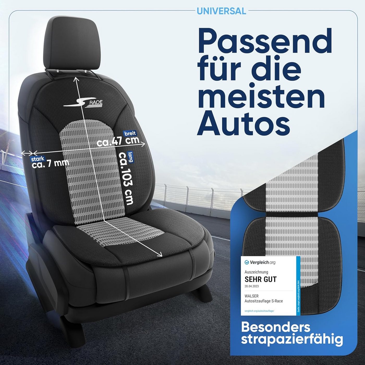 CarComfort Autositzauflage Sitzaufleger S-Race, 1 Stück, 1-tlg. – Bild 4 von 5