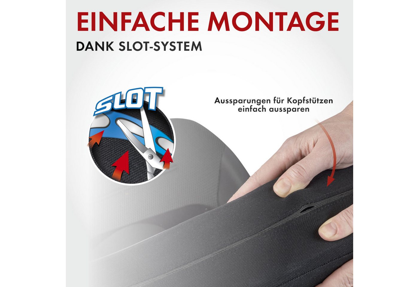CarComfort Autositzbezug Autositzbezug Fairmont grau, 2 Vordersitzbezüge 1tlg, 1 Rücksitzbezug 4tlg, 5 Kopfstützenbezüge, 11-tlg. – Bild 4 von 5