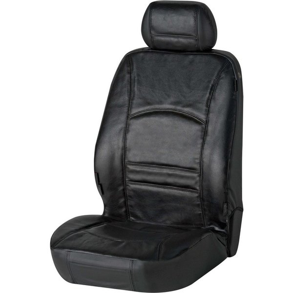 CarComfort Autositzbezug Autositzbezug Ranger aus echtem Leder schwarz, 1 Vordersitzbezug 1tlg, 1 Kopfstützenbezug, 2-tlg.