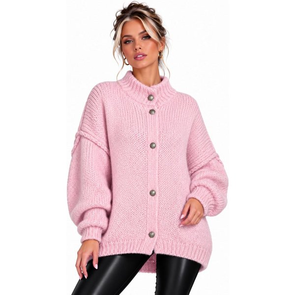 Worldclassca Cardigan WORLDCLASSCA Cardigan Oversize Strickjacke mit Knöpfen Fashion Pulli Neue Kollektion - Stilvolle und gemütliche Strickmode für Damen
