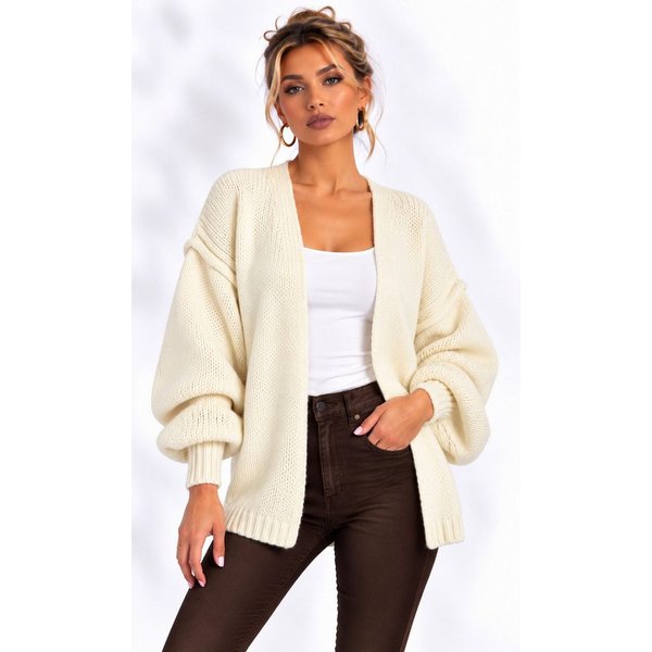 Worldclassca Cardigan Worldclassca Strickjacke Cardigan Uni Open Front Pullover Lang Casual Neue Kollektion - Stilvolle und gemütliche Strickmode für Damen