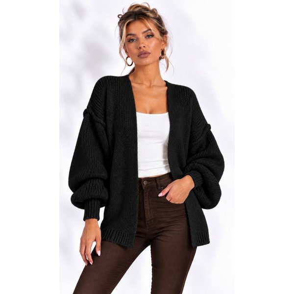 Worldclassca Cardigan Worldclassca Strickjacke Cardigan Uni Open Front Pullover Lang Casual Neue Kollektion - Stilvolle und gemütliche Strickmode für Damen