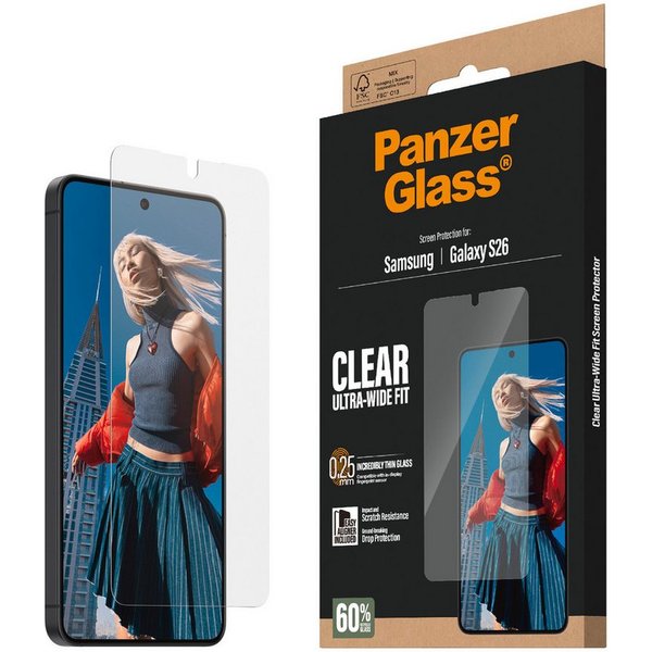CARE by PanzerGlass Displayschutzglas Screen Protector für Samsung Galaxy S26, Displayschutzfolie, Schutzfolie, Bildschirmschutz, kratz- & stoßfest