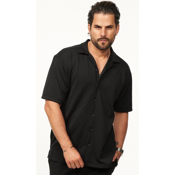 CARISMA Kurzarmhemd im Summer-Look mit Strukturmuster Regular-Fit Herren Kurzarm Strick Polo-Hemd T-Shirt