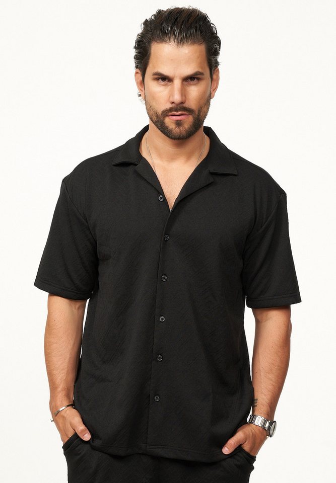 CARISMA Kurzarmhemd im Summer-Look mit Strukturmuster Regular-Fit Herren Kurzarm Strick Polo-Hemd T-Shirt – Bild 3 von 4