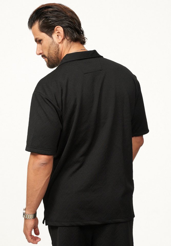 CARISMA Kurzarmhemd im Summer-Look mit Strukturmuster Regular-Fit Herren Kurzarm Strick Polo-Hemd T-Shirt – Bild 4 von 4