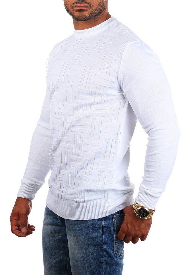CARISMA Strickpullover Herren leichter Feinstrick einfarbig uni Strickmuster 7814 – Bild 2 von 5