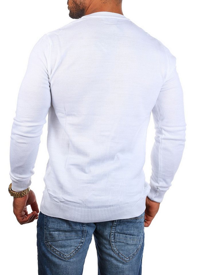 CARISMA Strickpullover Herren leichter Feinstrick einfarbig uni Strickmuster 7814 – Bild 3 von 5