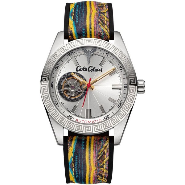 CARLO COLUCCI Automatikuhr CC302-2, Armbanduhr, Herrenuhr, Mechanische Uhr, Silikonarmband, analog