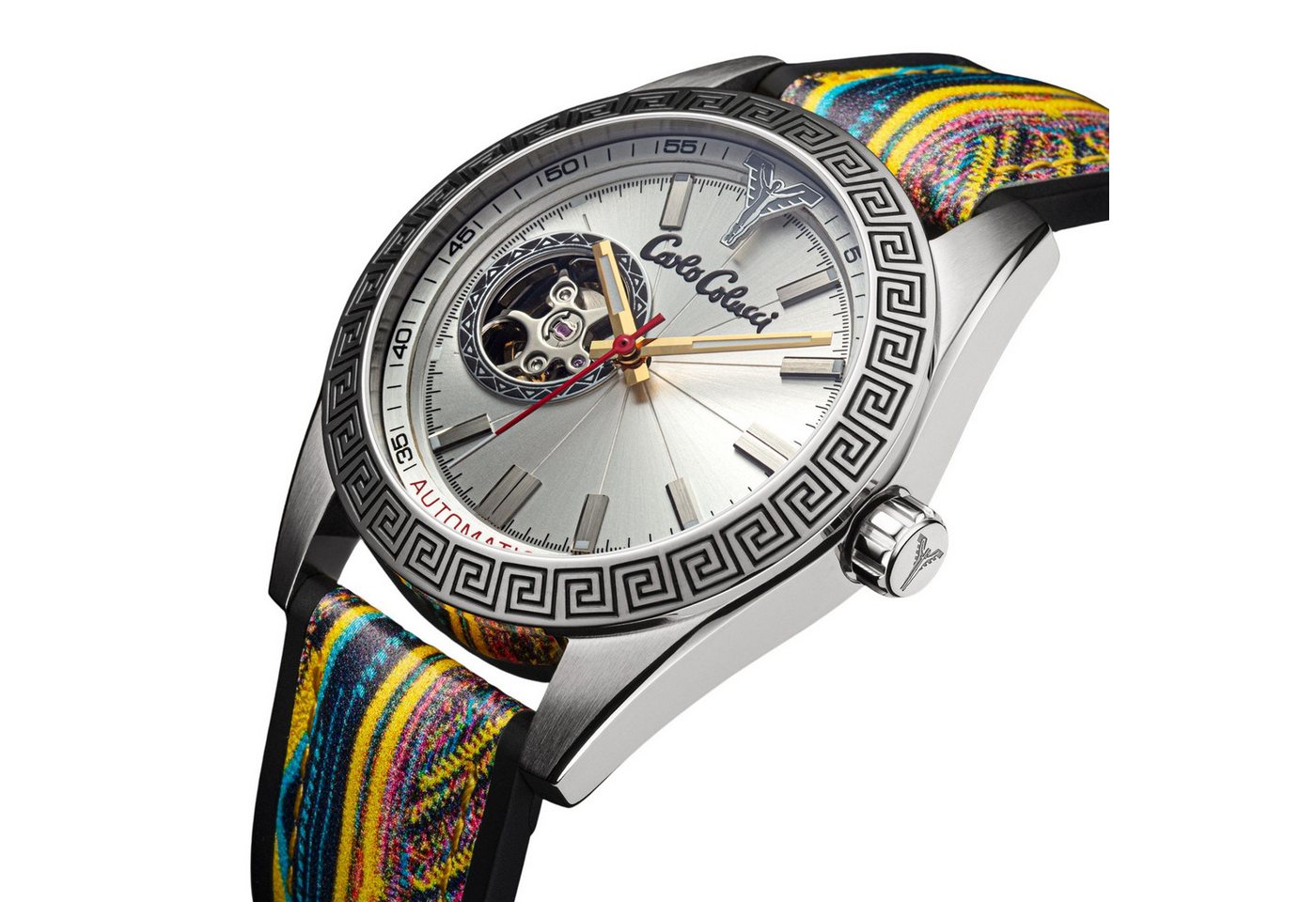 CARLO COLUCCI Automatikuhr CC302-2, Armbanduhr, Herrenuhr, Mechanische Uhr, Silikonarmband, analog – Bild 2 von 5