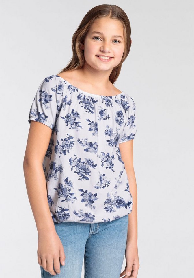 KangaROOS Carmenshirt Kangaroos Mädchen Kurzarm, dynamische Passform, Allover-Druck, Carmenausschnitt – Bild 2 von 5