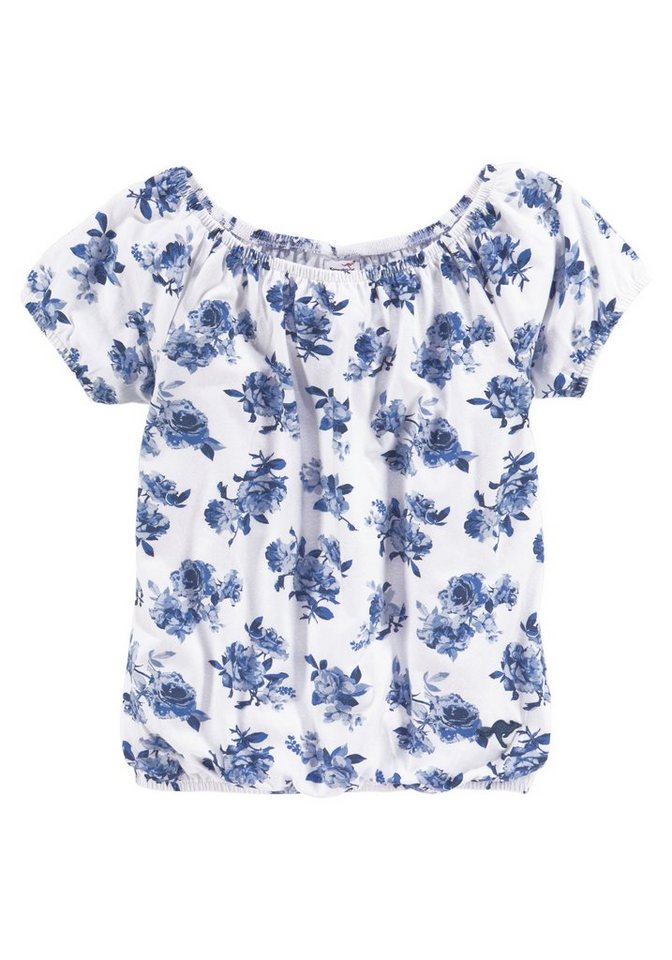KangaROOS Carmenshirt Kangaroos Mädchen Kurzarm, dynamische Passform, Allover-Druck, Carmenausschnitt – Bild 5 von 5