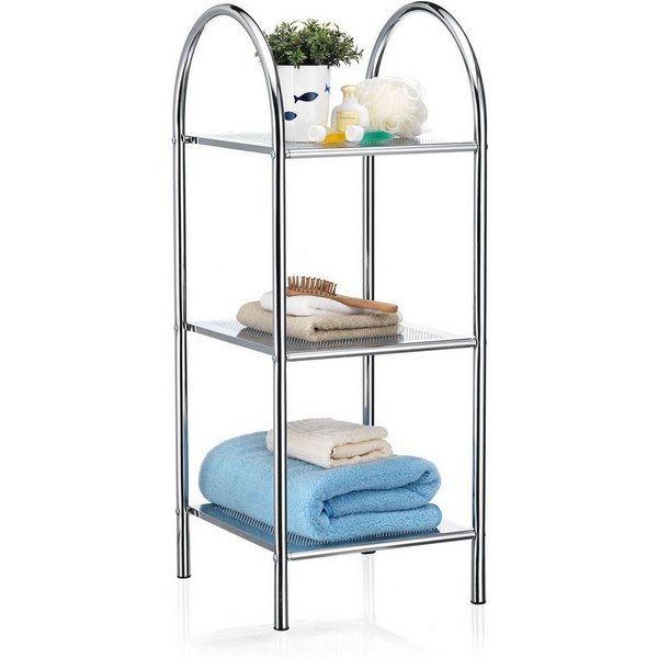 CARO-Möbel Badregal PLAYA, Badregal Handtuchregal Wandregal Bad Standregal verchromtes Metall mit
