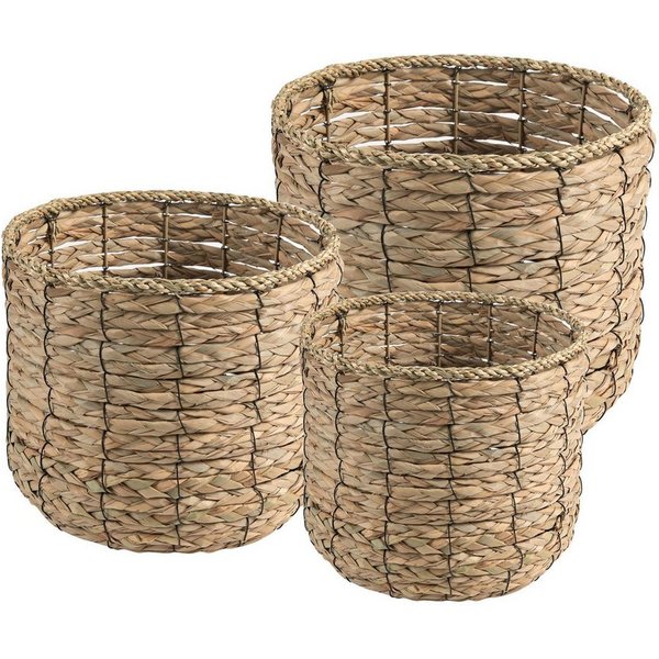 CARO-Möbel Dekokiste CEBU (Set), Seegraskorb Übertopfkorb Blumenkorb Natur Flechtkorb