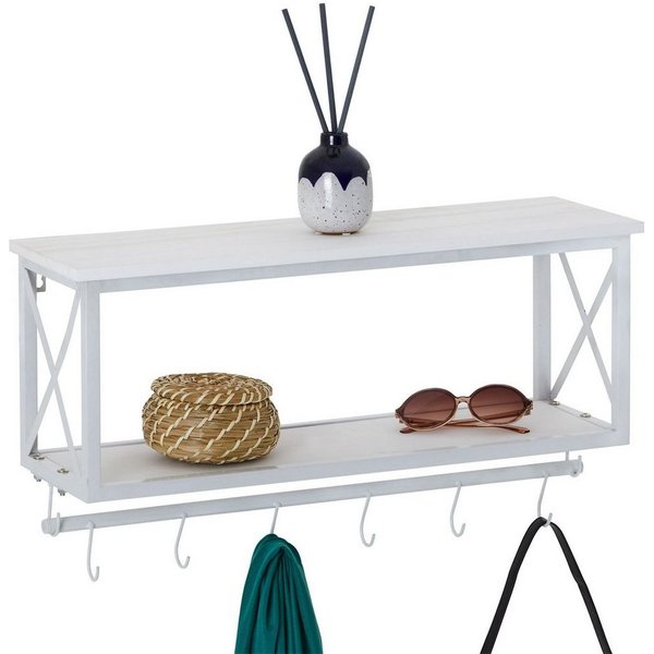 CARO-Möbel Garderobenhalter ARMANDO, Garderobe Wandgarderobe Garderobenleiste Wandregal mit Kleiderhaken Vi