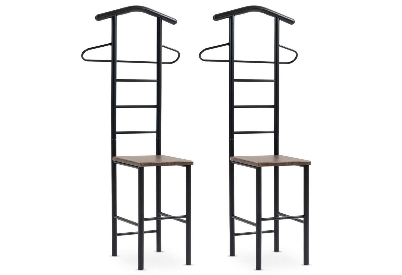 CARO-Möbel Herrendiener JIVO, Herrendiener mit ablage aus Metall und MDF modern-schwarz/braun – Bild 2 von 5