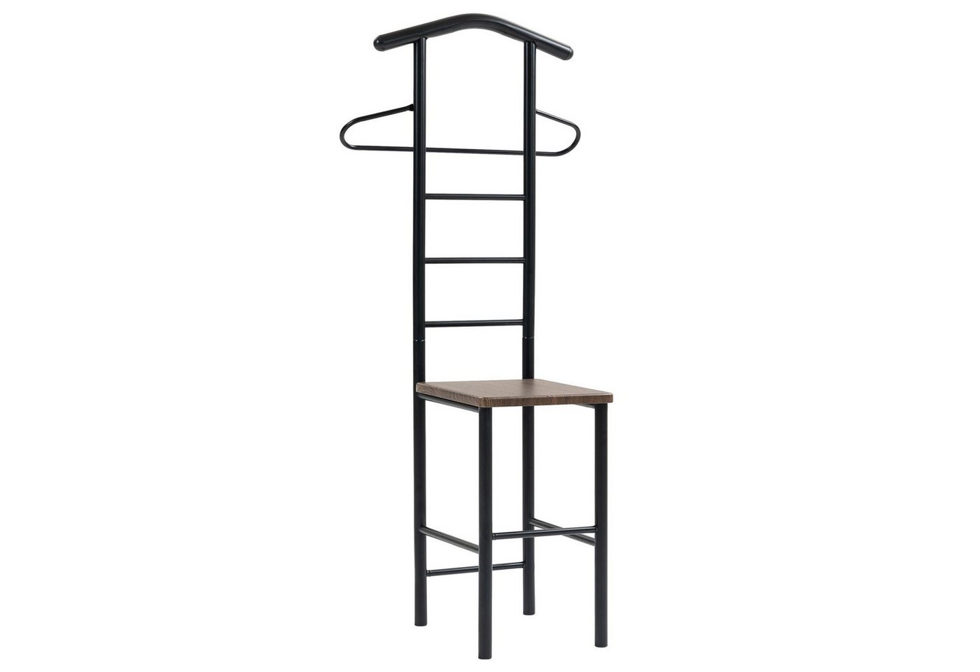 CARO-Möbel Herrendiener JIVO, Herrendiener mit ablage aus Metall und MDF modern-schwarz/braun – Bild 3 von 5