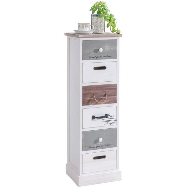 CARO-Möbel Kommode AVIANO, Kommode AVIANO Schubladenkommode 6 Schubladen Kommode Vintage