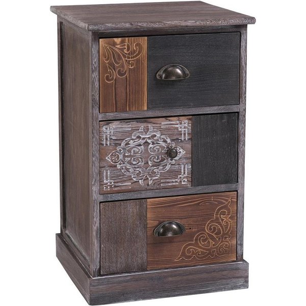 CARO-Möbel Kommode MARA, Schubladenkommode Standregal Kommode mit Schubladen Vintage Landhaus R