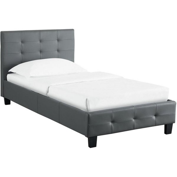 CARO-Möbel Polsterbett LIVERPOOL, Polsterbett Einzelbett Bettgestell Designbett 90x200 cm Lattenrost