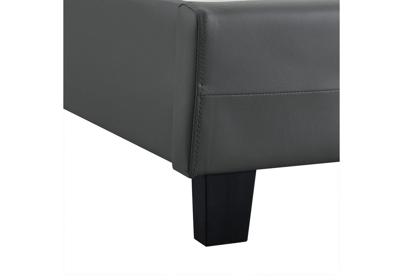 CARO-Möbel Polsterbett LIVERPOOL, Polsterbett Einzelbett Bettgestell Designbett 90x200 cm Lattenrost – Bild 5 von 5
