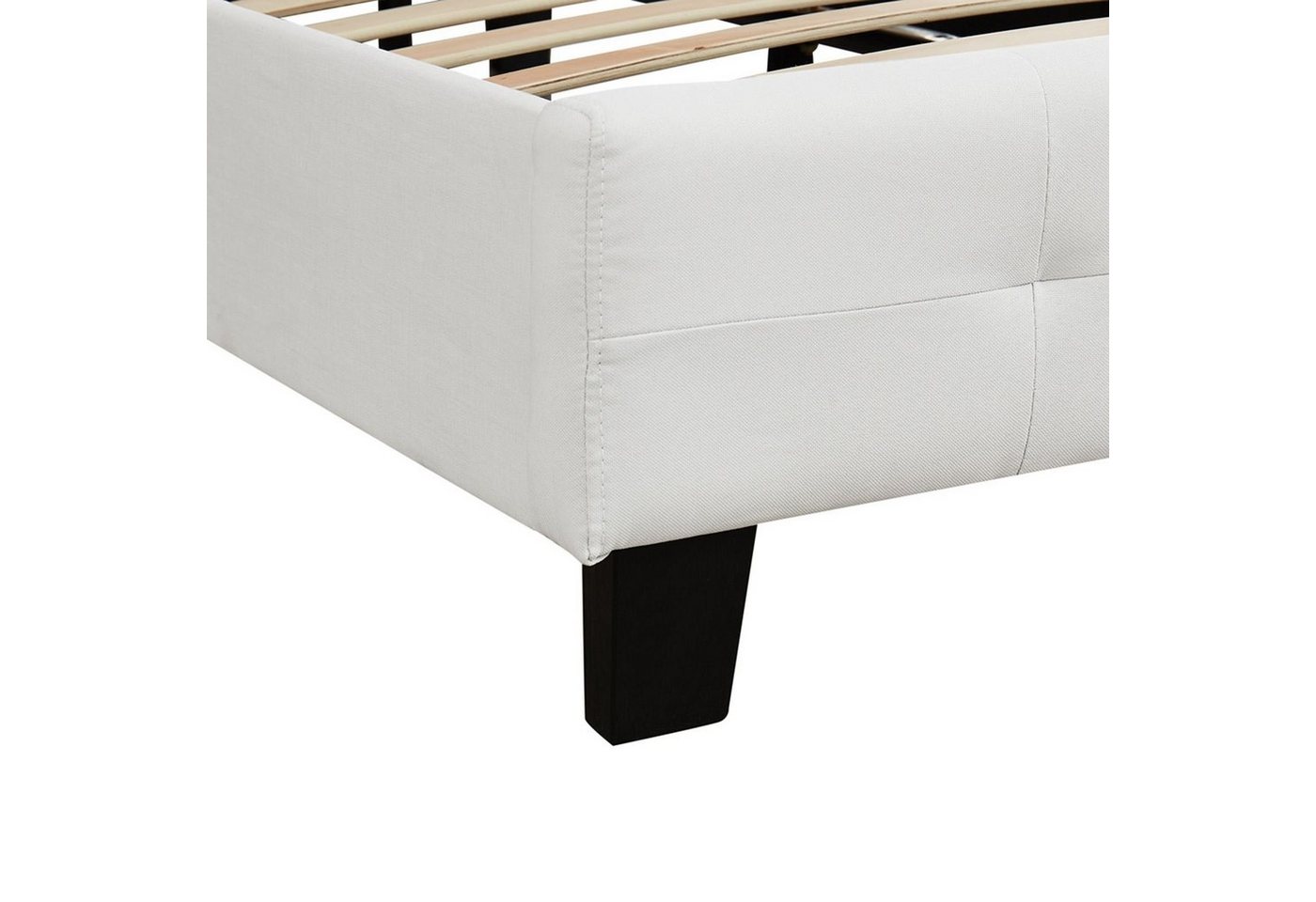 CARO-Möbel Polsterbett OHIO, Einzelbett 90 x 200 cm Bettgestell mit Lattenrost gepolstertes Kopftei – Bild 5 von 5