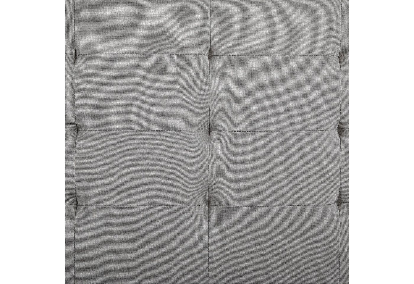 CARO-Möbel Polsterbett OHIO, Einzelbett 90x200 cm Bettgestell mit Lattenrost Kopfteil grau – Bild 3 von 5